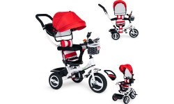 Tricycle swivel canopy red durable rubber wheels ECOTOYS