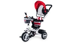 Tricycle swivel canopy red durable rubber wheels ECOTOYS