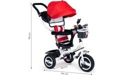 Tricycle swivel canopy red durable rubber wheels ECOTOYS
