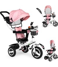Triratukas su sukiojamu stogeliu ir guminiais ratais ECOTOYS