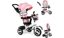 Triratukas su sukiojamu stogeliu ir guminiais ratais ECOTOYS