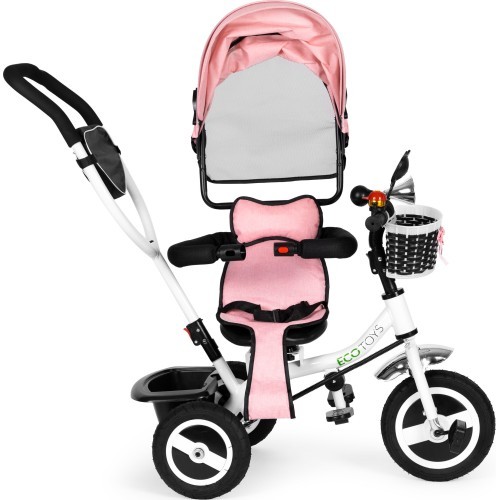 Triratukas su sukiojamu stogeliu ir guminiais ratais ECOTOYS