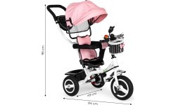 Triratukas su sukiojamu stogeliu ir guminiais ratais ECOTOYS