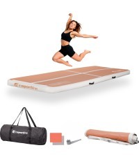 Pripučiamas mankštos kilimėlis inSPORTline Airstunt 300 x 100 x 10 cm Mocha Mousse