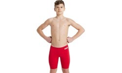 B Team Swim Jammer Solid Red-Whi 10-11 - 450