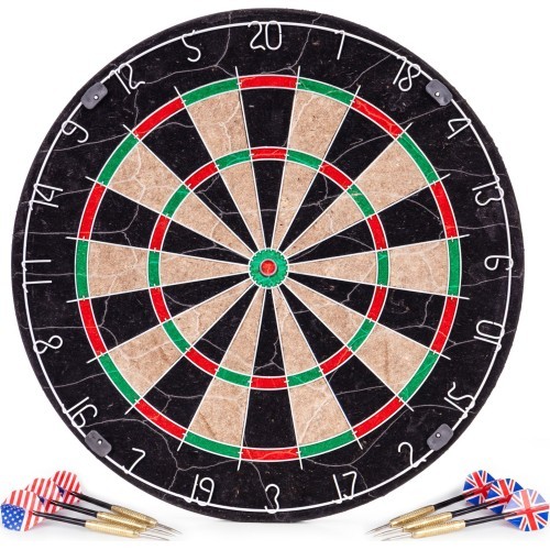 Dartboard, darts, sisal board, 46 cm, set of 6 darts