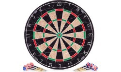 Smiginio taikinys su strėlytėmis, sizalinis, 46 cm, 6 strėlyčių komplektas