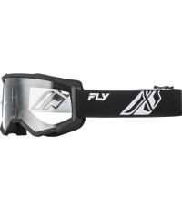 Vaikiški motokroso akiniai Fly Racing Focus Youth - černá/bílá, čiré plexi