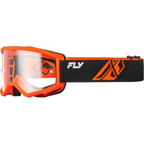 Vaikiški motokroso akiniai Fly Racing Focus Youth - černá/oranžová, čiré plexi
