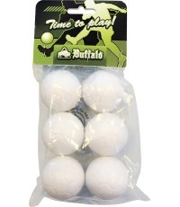Balti stalo futbolo kamuoliukai Buffalo 36 mm, 6 vnt.