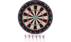 Dartboard, darts, sisal board, 46 cm, set of 6 darts