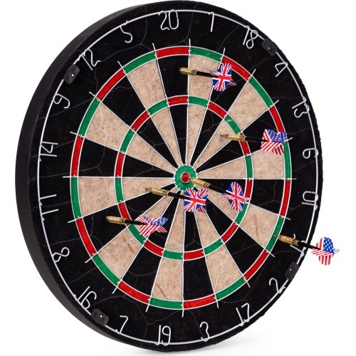Dartboard, darts, sisal board, 46 cm, set of 6 darts