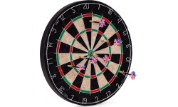 Smiginio taikinys su strėlytėmis, sizalinis, 46 cm, 6 strėlyčių komplektas
