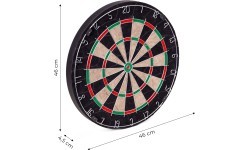 Smiginio taikinys su strėlytėmis, sizalinis, 46 cm, 6 strėlyčių komplektas