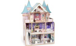 Деревянный кукольный домик замок Bella 4 этажа 5 комнат 15 предметов мебели ECOTOYS