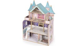 Деревянный кукольный домик замок Bella 4 этажа 5 комнат 15 предметов мебели ECOTOYS