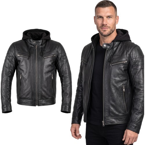 Leather Motorcycle Jacket W-TEC Murayo II - Black