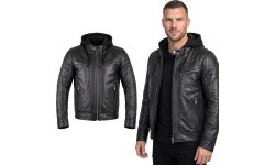 Leather Motorcycle Jacket W-TEC Murayo II - Black
