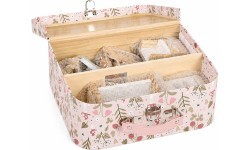 Domek dla lalek w walizce piętrowy drewniane mebelki zestaw 20 akcesoriów ECOTOYS