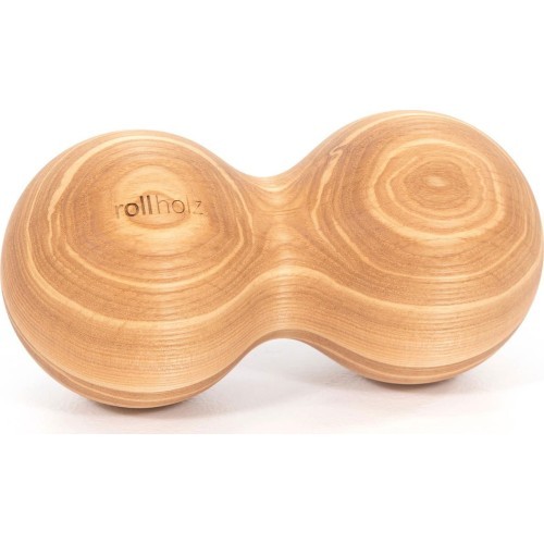 rollholz dvigubas masažo kamuoliukas, uosis, 10 cm