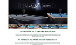 Бильярдный стол Dynamic II, глянцевый чёрный, пул, 9 футов, сукно Simonis 860 tournament blue