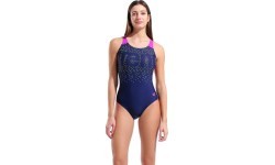 Женский купальник Painterly Swim Pro Back, тёмно-синий-фуксия 38 - 790