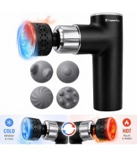 Masažo pistoletas su šildomu/vėsinamu antgaliu inSPORTline ChillFrost • 1800 mAh • 1600–2800 RPM • Iki 6 mm - Juoda