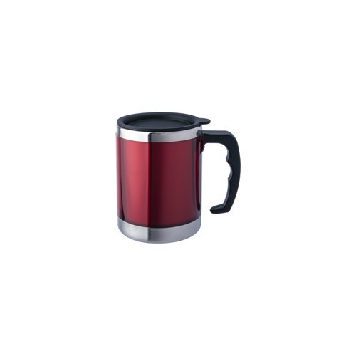 Termopuodelis BasicNature Stainless Steel Beaker MUG, 0,42L, raudonas