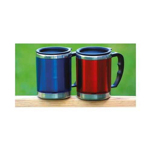 Termopuodelis BasicNature Stainless Steel Beaker MUG, 0,42L, raudonas