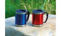 Termopuodelis BasicNature Stainless Steel Beaker MUG, 0,42L, raudonas