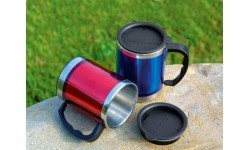Thermal Mug BasicNature Stainless Steel Beaker MUG, 0.42L, Red
