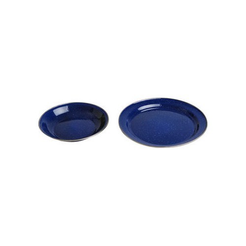Enamel Plate Origin Outdoors Flat 26cm, Blue