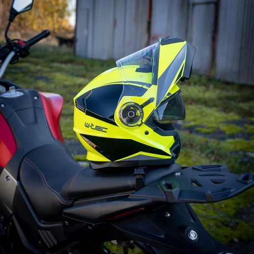 Atverčiamas motociklo šalmas W-TEC Banelmeda - Matinė juoda