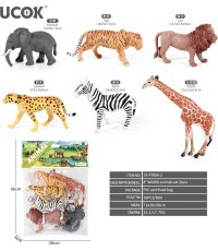 Safari gyvūnų rinkinys, 6 dalys