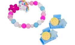 Pink Flower Unicorn Jewelry Set
