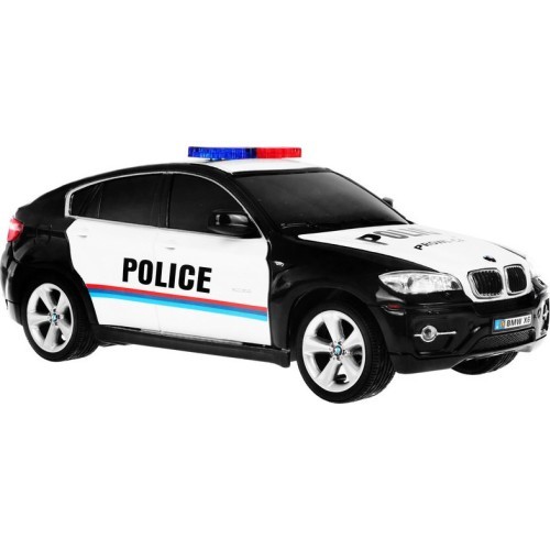 Nuotoliniu būdu valdomas policijos automobilis BMW X6 juodas 1:24