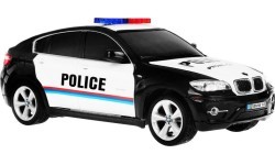 Nuotoliniu būdu valdomas policijos automobilis BMW X6 juodas 1:24