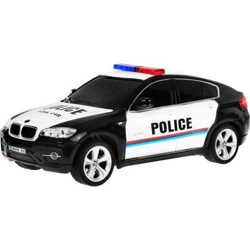 Nuotoliniu būdu valdomas policijos automobilis BMW X6 juodas 1:24