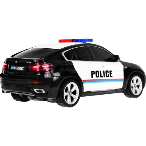 Nuotoliniu būdu valdomas policijos automobilis BMW X6 juodas 1:24
