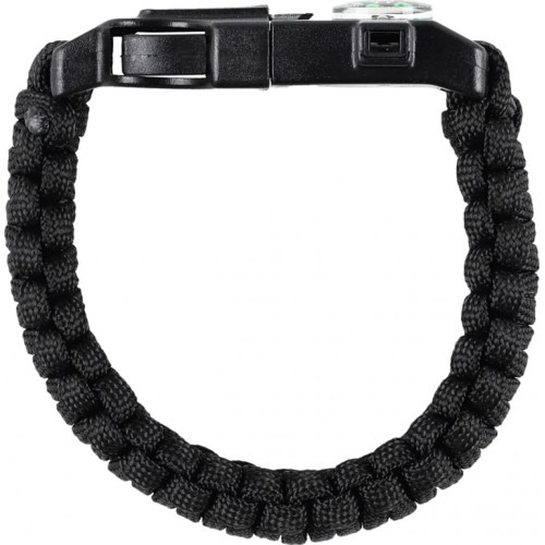 Paracord virvė M-Tac Bran su kaladėle, kompasu ir švilpuku, juoda