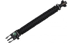 Paracord virvė M-Tac Bran su kaladėle, kompasu ir švilpuku, juoda