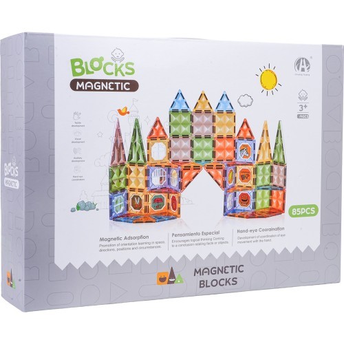 3D magnetinių blokų rinkinys, 85 vnt.