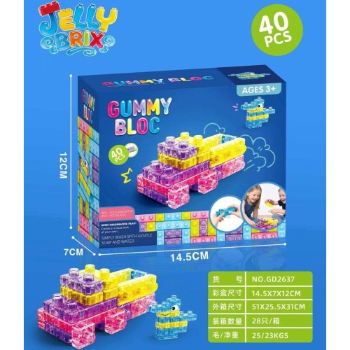 Minkšti spalvoti geliniai kubeliai, 40 vnt.