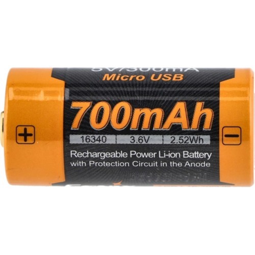 Fenix įkraunamas USB akumuliatorius ARB-L16UP (16340 RCR123, 700mAh)