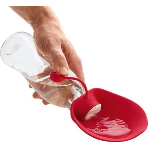 Silicone Bottle Hunter Letter 550ml, with a Bowl, Red