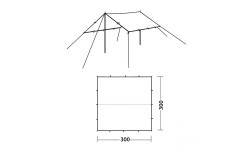 Robens 3 x 3 hiking tarp, blue