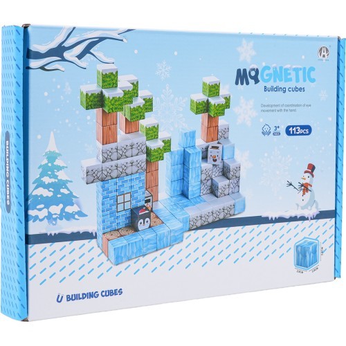 Set of Magnetic Cubes, Blocks, 113 pcs.
