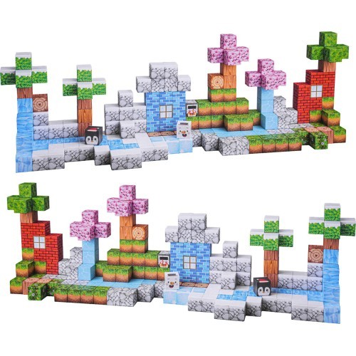 Magnetinių kubelių, blokelių rinkinys, 384 vnt.