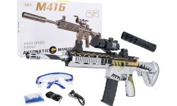 M416 pilkas šautuvas vandens rutuliukams + priedai
