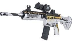 M416 pilkas šautuvas vandens rutuliukams + priedai